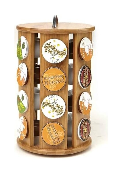 Home Bambu Ayaklı Kapsül Kahve Standı Organizer - Geniş Depolama Kapasiteli, Doğal Ahşap Malzemeden Şık ve Kap Dayanıklısül Düzenleyici, Kahve Kapsül Saklama (24 Gözlü Dönebilir) fiyatları