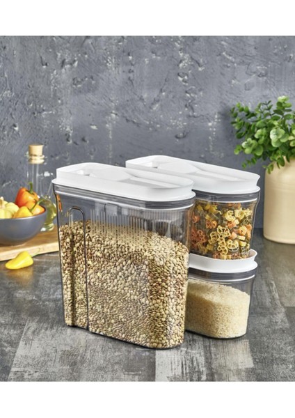 Ahmet 3 Lü Lüks Erzak Kabı 4l 2l 2 L Füme, Füme