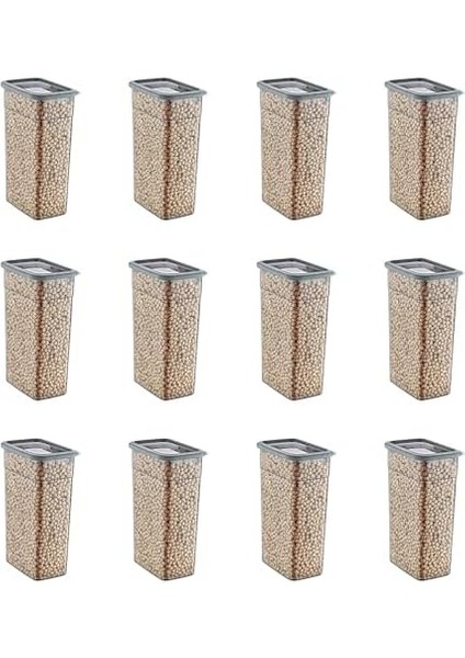 12'li Set Skali Dikdörtgen Saklama Kabı Antrasit 3500 ml - Antrasit, Çok Amaçlı Saklama Kabı modelleri