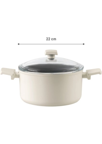 Nano Seramik Derin Tencere - Beyaz/antrasit - 22 cm fırsatları