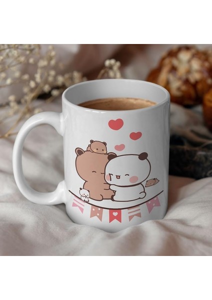 Dore Sevimli Bubu ve Dudu Kahve Kupa, Ayı Seramik Kupa, Panda Ayı Kupası, Ingilizce Kupa 63 fiyatları