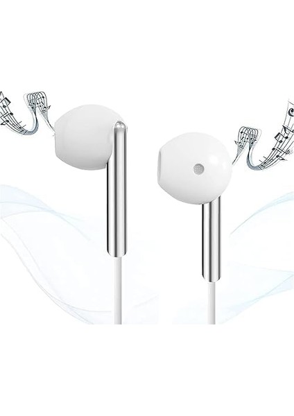 K103 3.5mm Jack Girişli Metal Yüksek Ses Sporcu Kulak Içi Extra Bass Beyaz Kulaklık Stereo Beyaz fiyatları