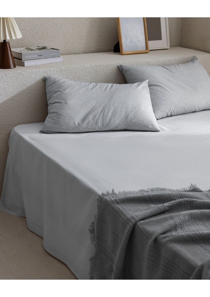Delrico Tek Kişilik Pamuklu Çarşaf Takımı - Gri fırsatları