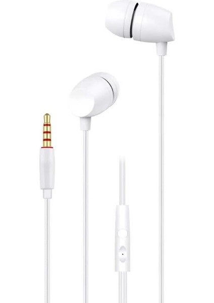 K109 3,5 mm Çivi Jack Kablolu Mikrofonlu Müzik Dinleyebileceğiniz ve Görüşme Yapabileceğiniz Kampanya Özel Performansta Bir Numara Telefon Kulaklığı (Beyaz)