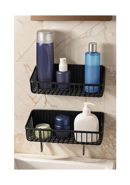 Yapışkanlı Banyo Rafı, 2'li Banyo Düzenleyici, Duş Rafı Organizer Şampuanlık, Plastik modelleri