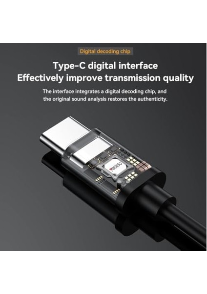 Yüksek Baslı Alüminyum Alaşımlı Type-C Kablolu Kulaklık 1,2 Metre (Mikrofonlu) modelleri