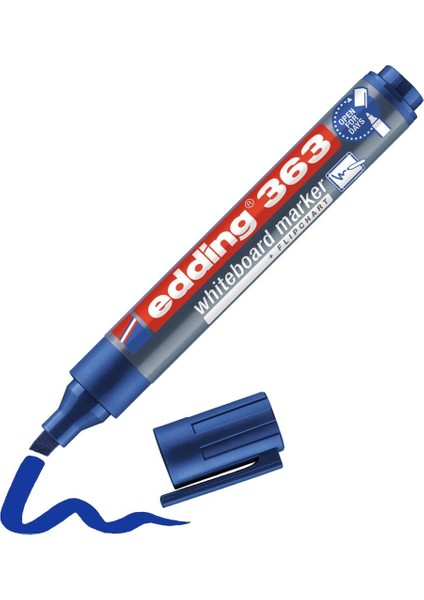 363 Beyaz Yazı Tahtası Kalemi - Mavi - 1 Kalem - 1-5 mm Kesik Uçlu - Yeniden Doldurulabilir