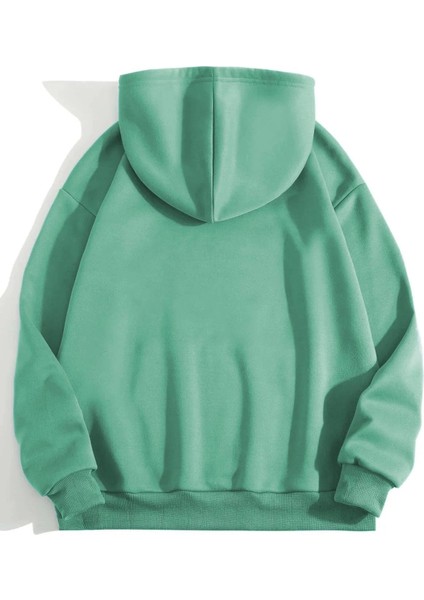 Erkek Düz Kapüşonlu Sweat - Mint Yeşili fiyatları