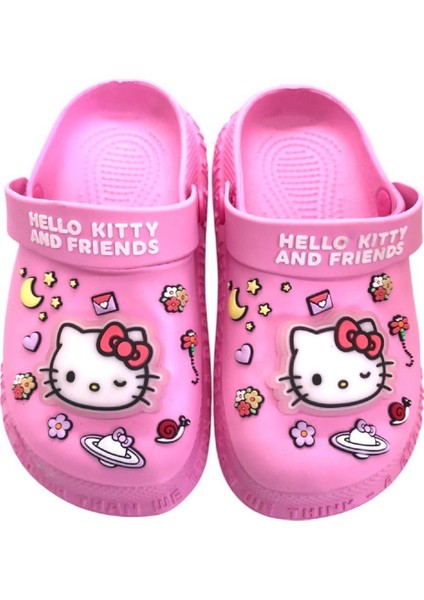 Hello Kitty Kız Çocuk Kaymaz Taban Işıklı Pembe Terlik Havuz Plaj Sandaleti modelleri