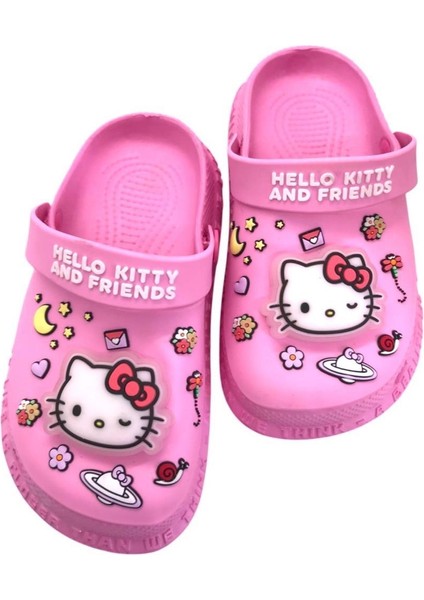 Hello Kitty Kız Çocuk Kaymaz Taban Işıklı Pembe Terlik Havuz Plaj Sandaleti fırsatları