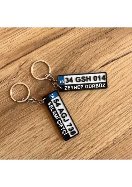 Kişiye Özel Plaka Anahtarlık Çiftli Set (2 Adet) - Isimli ve Plakalı Araç Anahtarlığı modelleri