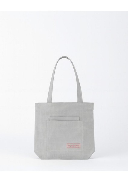 Çok Amaçlı Premium Life Baskılı Açık Gri Nokta Desenli Orta Boy Kanvas El ve Omuz Çantası fiyatları