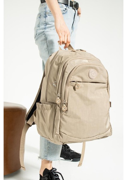 Unisex Okul Çantası Klinkır Kumaş Günlük Sırt Çantası Çok Cepli Hafif Yağmur Geçirmez 38*28 cm