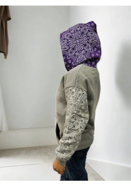 Kadın Baskılı Kapüşonlu Sweatshirt - Gri modelleri