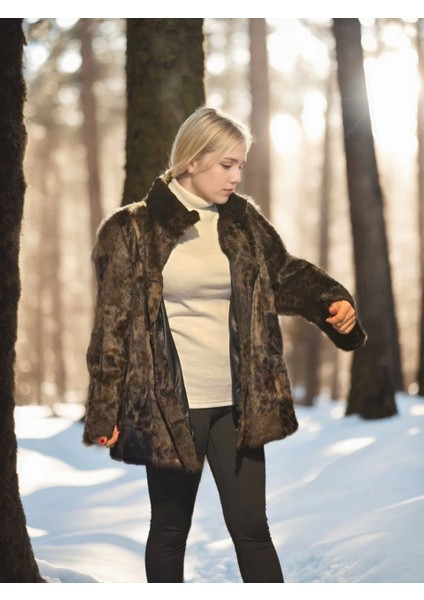 Kadın Uzun Kollu Deri Ceket - Leopar modelleri