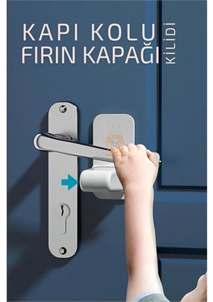 Çocuklara Kapı Kolu ve Fırın Kapağı Güvenlik Kilidi