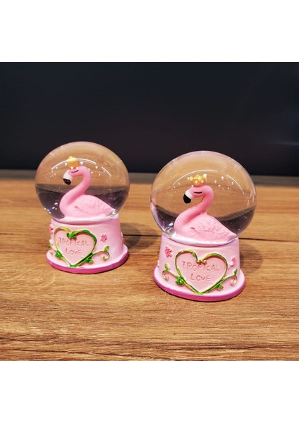 Mini Işıklı Flamingo Kar Küresi 1 Adet