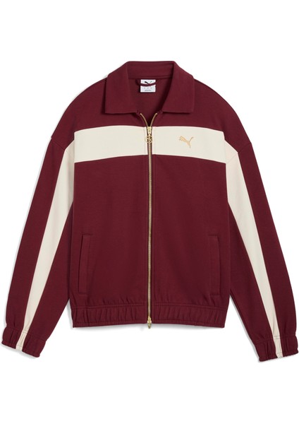 T7 Relaxed Track Jacket Kadın Spor Ceket Kırmızı Renk Rahat Kesim