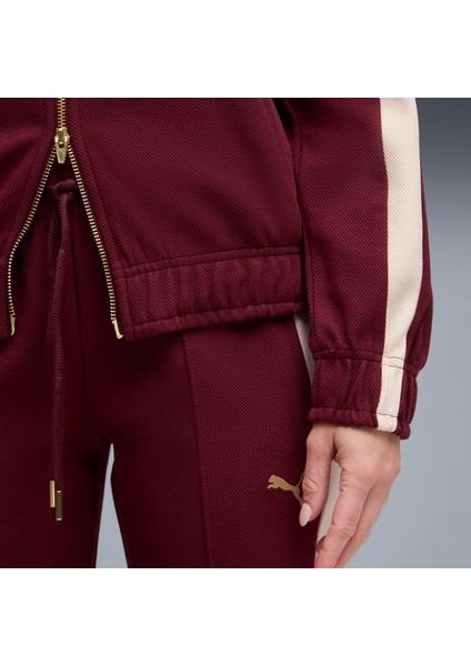 T7 Relaxed Track Jacket Kadın Spor Ceket Kırmızı Renk Rahat Kesim modelleri