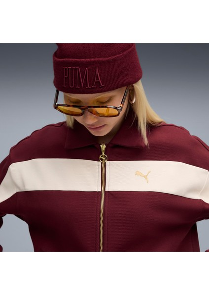 T7 Relaxed Track Jacket Kadın Spor Ceket Kırmızı Renk Rahat Kesim fırsatları