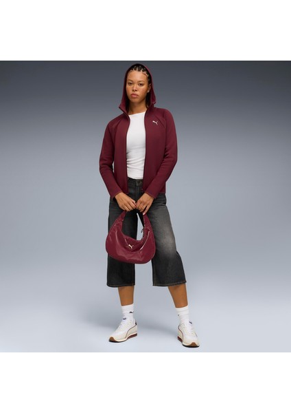 EVOSTRIPE Full-Zip Hoodie Bordo Kadın Fermuarlı Sweatshirt fiyatları