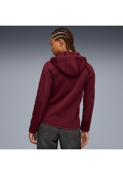 EVOSTRIPE Full-Zip Hoodie Bordo Kadın Fermuarlı Sweatshirt fırsatları