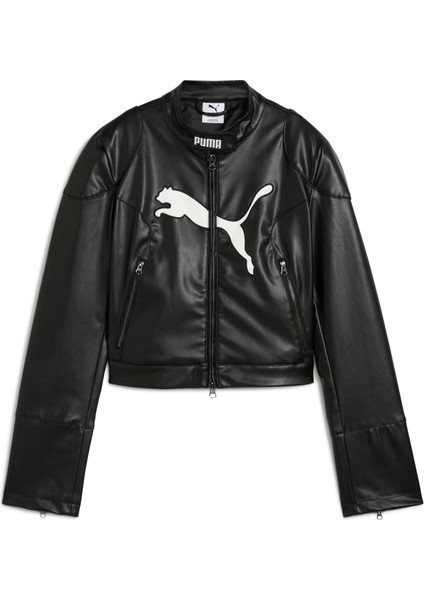 Pleather Racer Jacket Kadın Yetişkin Ceket