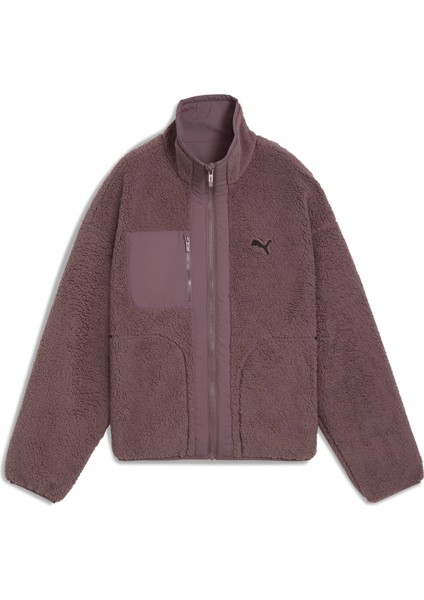 Reversible Sherpa Kadın Mor Ceket.88