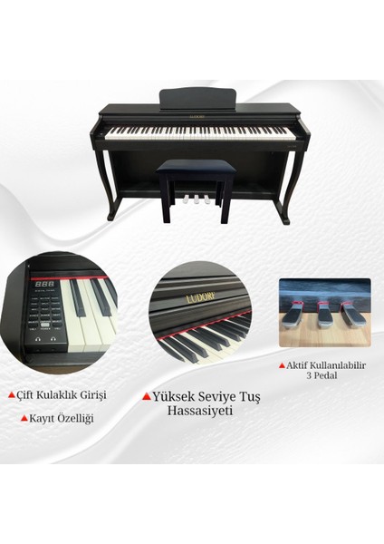Le330 Piyano 88 Tuşlu Tuş Hassasiyetli Tabure HEDİYE fiyatları