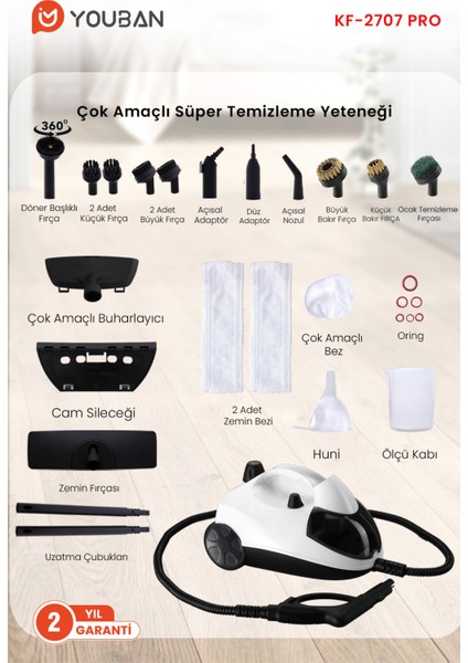 KF2707 PRO Çok Fonksiyonlu Buharlı Temizlik Makinesi Buharlı Temizleyici fiyatları