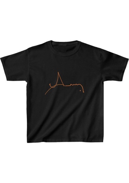 Unisex Çocuk Baskılı T-Shirt - Siyah