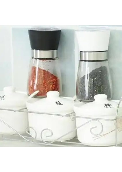 Cam Gövdeli Baharat Öğütücü, Siyah ve Beyaz Renk Seçeneği (Siyah) modelleri