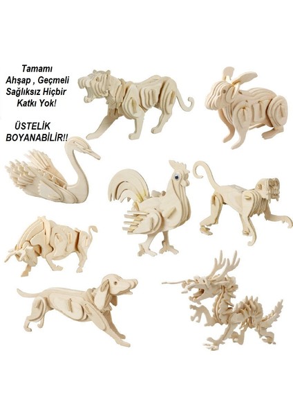 Büro Ev Ofis Çocuk Hediyesi Için Zeka Oyunu 3D Ahşap Yapım Salon Takımı Model Puzzle modelleri