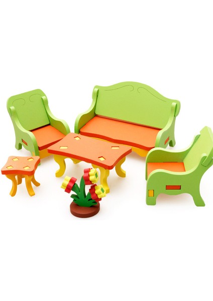 Büro Ev Ofis Çocuk Hediyesi Için Zeka Oyunu 3D Ahşap Yapım Salon Takımı Model Puzzle fırsatları