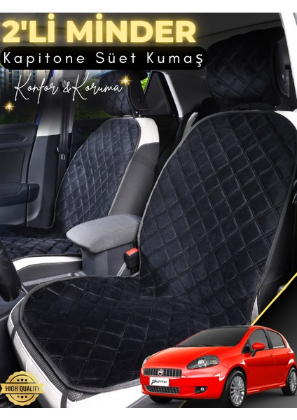 Fiat Punto Uyumlu 2'li Süet Oto Koltuk Minderi | Su Geçirmez | Hızlı Montaj | Oto Koltuk Kılıfı | A2