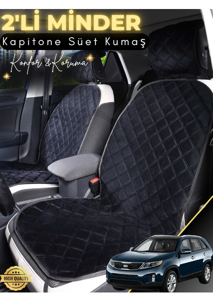 Kia Sorento Uyumlu 2'li Süet Oto Koltuk Minderi | Terletmez | Universal | Oto Koltuk Kılıfı | A2
