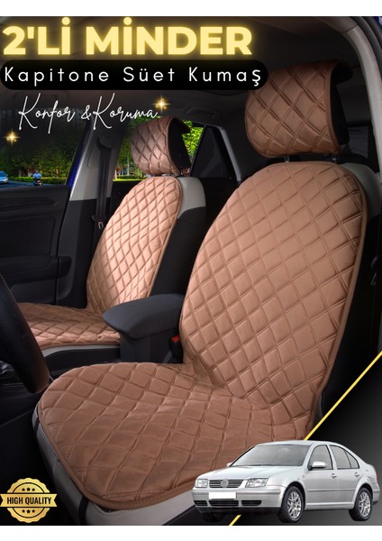 Volkswagen Bora Uyumlu 2'li Süet Oto Koltuk Minderi | Terletmez | Universal | Su Geçirmez | A1