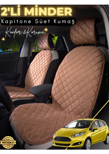 Ford Fiesta Uyumlu 2'li Süet Oto Koltuk Minderi | Terletmez | Universal | Su Geçirmez | A5