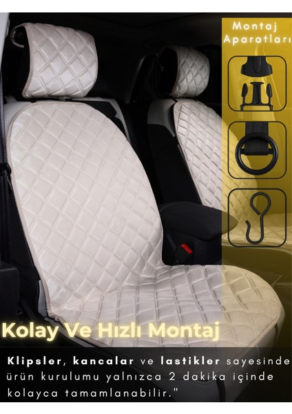 Fiat Palio Uyumlu 2'li Süet Oto Koltuk Minderi | Terletmez | Universal | Oto Koltuk Kılıfı | A4 indirimleri