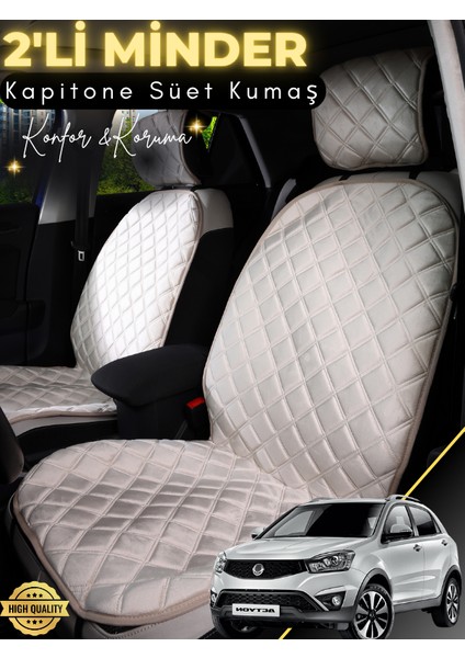 Ssangyong Actyon Uyumlu 2'li Süet Oto Koltuk Minderi | Terletmez | Universal | Oto Aksesuar | A4