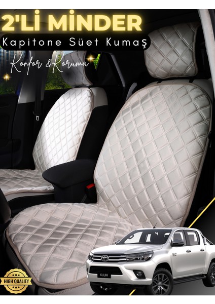 Toyota Hilux Uyumlu 2'li Süet Oto Koltuk Minderi | Terletmez | Kolay Montaj | Oto Aksesuar | A4