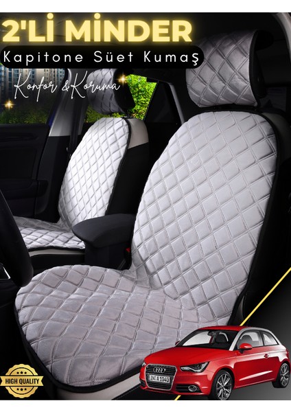 Audi A1 Uyumlu 2'li Süet Oto Koltuk Minderi | Terletmez | Universal | Oto Aksesuar | A3