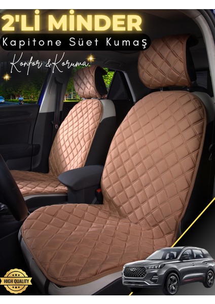 Chery Tiggo 7 Pro Uyumlu 2'li Süet Oto Koltuk Minderi | Universal | Hızlı Montaj | Su Geçirmez | A1