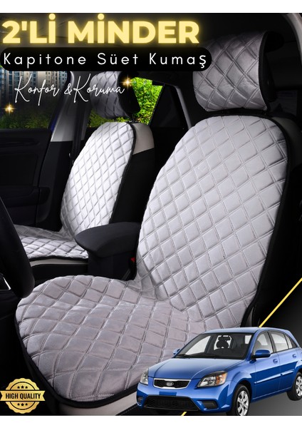 Kia Rio Uyumlu 2'li Süet Oto Koltuk Minderi | Terletmez | Universal | Su Geçirmez | A3