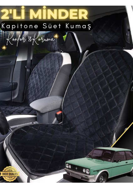 Tofaş Murat 131 Uyumlu 2'li Süet Oto Koltuk Minderi | Terletmez | Universal | Su Geçirmez | A2
