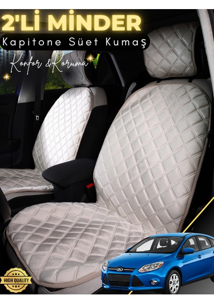 Ford Focus Uyumlu 2'li Süet Oto Koltuk Minderi | Terletmez | Universal | Oto Koltuk Kılıfı | A12