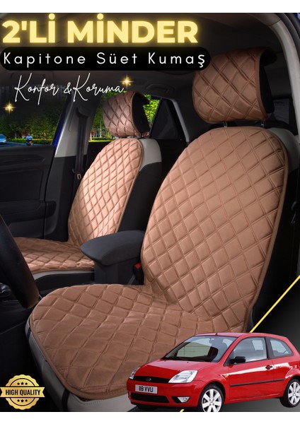 Ford Fiesta Uyumlu 2'li Süet Oto Koltuk Minderi | Terletmez | Universal | Su Geçirmez | A1