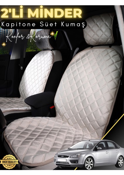 Ford Focus Uyumlu 2'li Süet Oto Koltuk Minderi | Terletmez | Universal | Oto Koltuk Kılıfı | A8