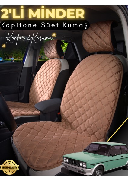 Tofaş Murat 131 Uyumlu 2'li Süet Oto Koltuk Minderi | Terletmez | Universal | Su Geçirmez | A1