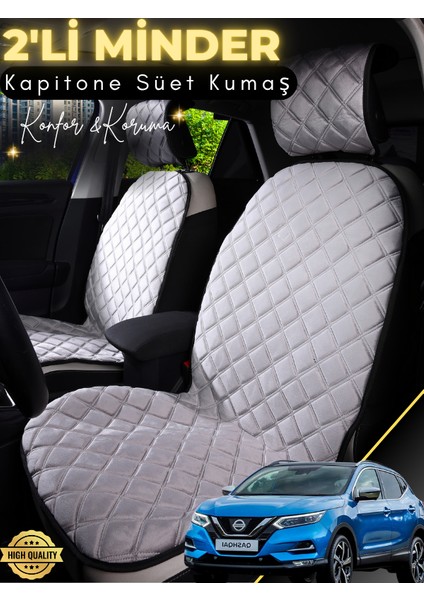 Nissan Qashqai Uyumlu 2'li Süet Oto Koltuk Minderi | Terletmez | Universal | Oto Aksesuar | A3
